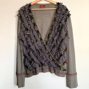 ARROGANT CAT Ruffle Top Long Sleeve Sexy